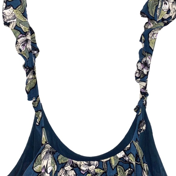 NWOT FREE PEOPLE Dear You Teal Green Floral Mini Dress Size Medium - Picture 8 of 14